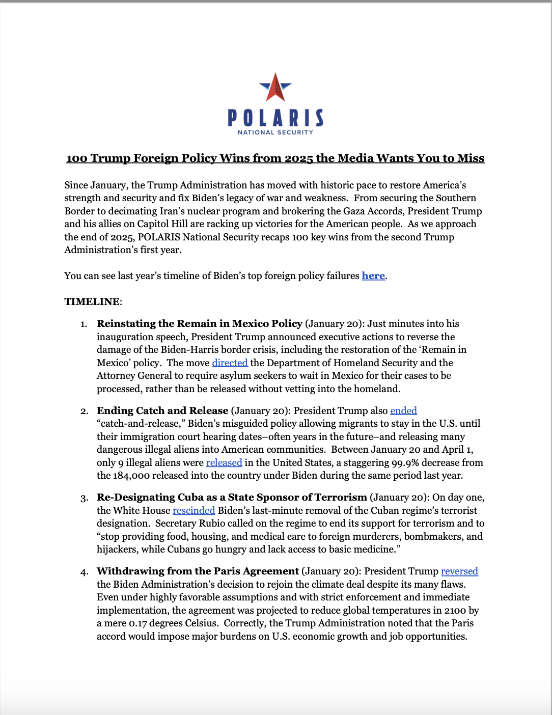 100 Foreign Policy Wins Since Trump's Return Preview Image